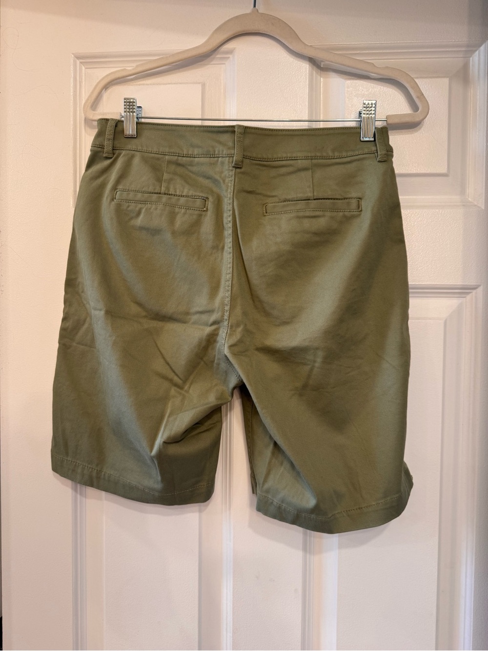 L.L. Bean Women's Olive Green Flat-Front Shorts